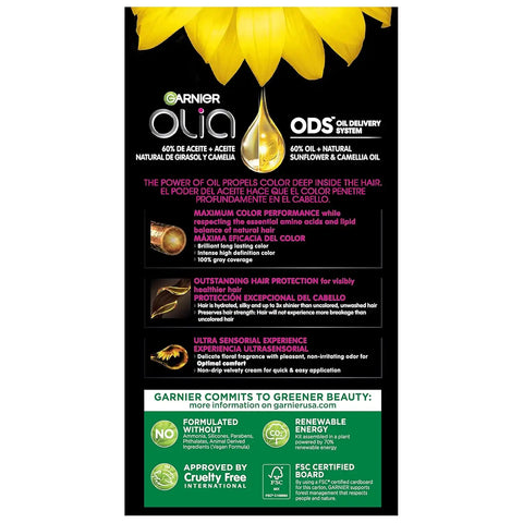 Garnier Hair Color Olia Ammonia-Free Brilliant Color Oil-Rich Permanent Hair Dye, 4.15 Dark Soft Mahogany, 1 Count (Packaging May Vary)