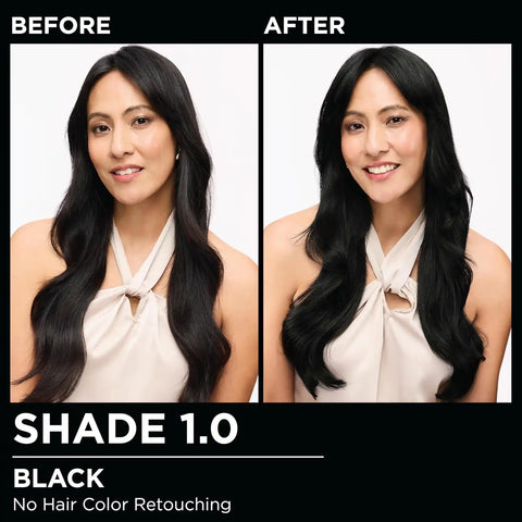 Garnier Olia Hair Color, Ammonia-Free Permanent Hair Dye, Oil-Powered Formula for 100% Gray Coverage and 3x Shinier Hair, Vegan & Cruelty Free, 1.0 Black, 2 Count