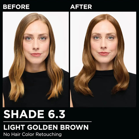Garnier Olia Hair Color, Ammonia-Free Permanent Hair Dye, Oil-Powered Formula for 100% Gray Coverage and 3x Shinier Hair, Vegan & Cruelty Free, 6.3 Light Golden Brown, 1 Count