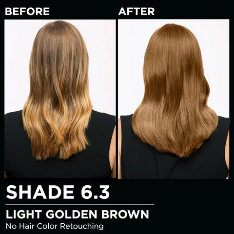 Garnier Olia Hair Color, Ammonia-Free Permanent Hair Dye, Oil-Powered Formula for 100% Gray Coverage and 3x Shinier Hair, Vegan & Cruelty Free, 6.3 Light Golden Brown, 1 Count
