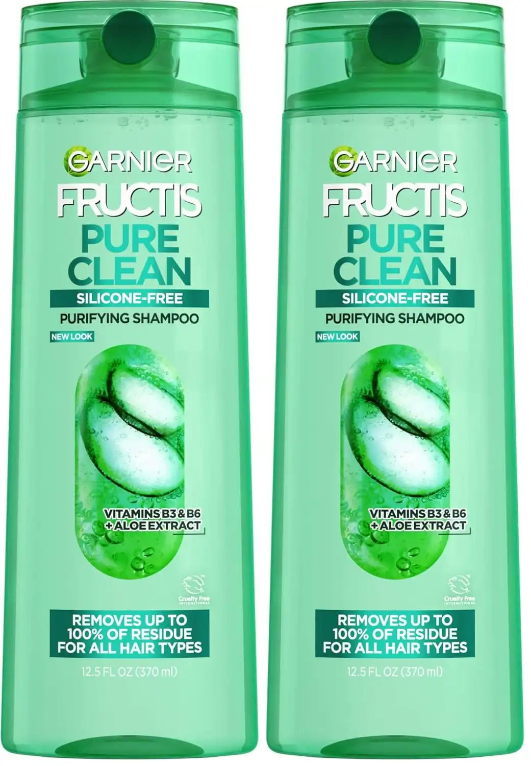 Garnier Fructis Pure Clean Purifying Shampoo, Silicone-Free, 12.5 Fl Oz, (Packaging May Vary), (Pack of 2)
