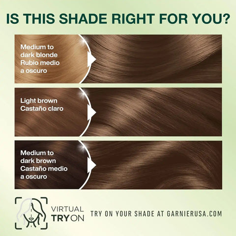 Garnier Nutrisse Ultra Crème Hair Color, Permanent Hair Dye with 100% Gray Coverage, Vegan & Cruelty-Free, 60 Light Natural Brown (Acorn), 2 Count