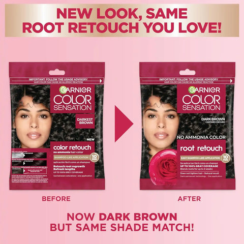 Garnier Color Sensation Root Retouch, Demi Permanent Hair Dye for Roots with 100% Gray Coverage and No Ammonia, Dark Brown Hair Dye 4.0, Pack of 6 (Packaging May Vary)
