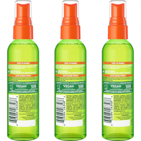 Garnier Fructis Style Brilliantine Shine Glossing Spray for High Shine Finish, Argan Oil, 3 Fl Oz, 3 Count (Packaging May Vary) (Pack of 2)