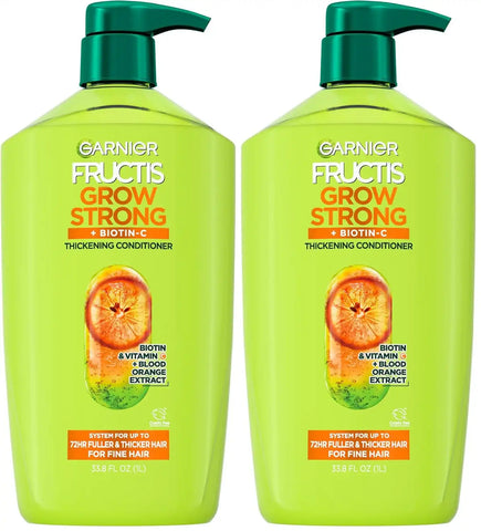 Garnier Fructis Grow Strong Thickening Conditioner for Fine Hair,Biotin-C,32.3 Fl Oz,(Packaging May Vary),(Pack of 2)