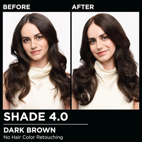 Garnier Olia Hair Color, Ammonia-Free Permanent Hair Dye, Oil-Powered Formula for 100% Gray Coverage and 3x Shinier Hair, Vegan & Cruelty Free, 4.0 Dark Brown, 2 Count