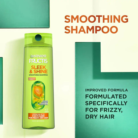 Garnier Fructis Sleek & Shine Shampoo, Frizzy, Dry, Unmanageable Hair, 22 fl. oz.(Packaging May Vary)