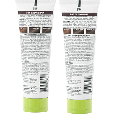 Garnier Hair Color Nutrisse Color Reviver 5 MIN Hair Mask, Cool Brown to Nourish & Fight Brass, 4.2 Fl Oz, 2 Count (Packaging May Vary)