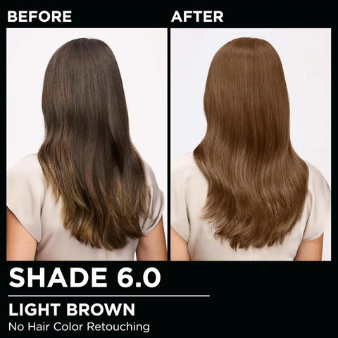 Garnier Olia Hair Color, Ammonia-Free Permanent Hair Dye, Oil-Powered Formula for 100% Gray Coverage and 3x Shinier Hair, Vegan & Cruelty Free, 6.0 Light Brown, 1 Count