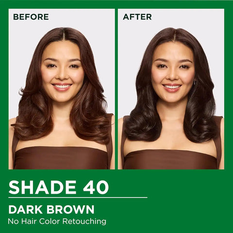 Garnier Nutrisse Ultra Crème Hair Color, Permanent Hair Dye with 100% Gray Coverage, Vegan & Cruelty-Free, 40 Dark Brown (Dark Chocolate), 2 Count