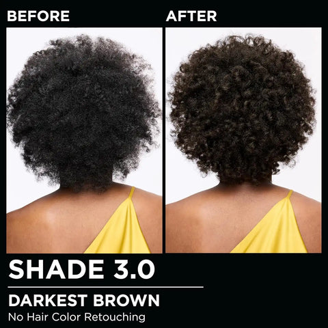 Garnier Olia Hair Color, Ammonia-Free Permanent Hair Dye, Oil-Powered Formula for 100% Gray Coverage and 3x Shinier Hair, Vegan & Cruelty Free, 3.0 Darkest Brown, 2 Count
