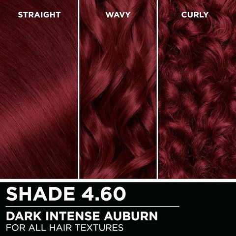 Garnier Olia Hair Color, Ammonia-Free Permanent Hair Dye, Oil-Powered Formula for 100% Gray Coverage and 3x Shinier Hair, Vegan & Cruelty Free, 4.60 Dark Intense Auburn, 2 Count