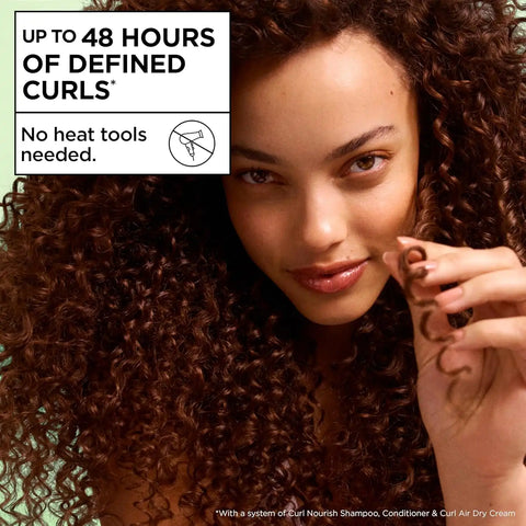Garnier Fructis Curl Nourish Air Dry Cream Leave In Conditioner, Sulfate-Free Curl Defining Cream For Moisture and Frizz Control Waves, Curls, and Coils, 10.2 Fl Oz, Pack of 2 (Packaging May Vary)