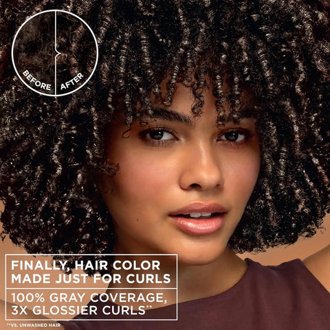Garnier Nutrisse 0% Ammonia Glossy Curl Color Permanent Hair Dye for Curls, Vegan Color For 100% Gray Coverage, Curl-Protecting Formula with Enhancing Oil, CR4 Glossy Dark Brown (Pack of 2)