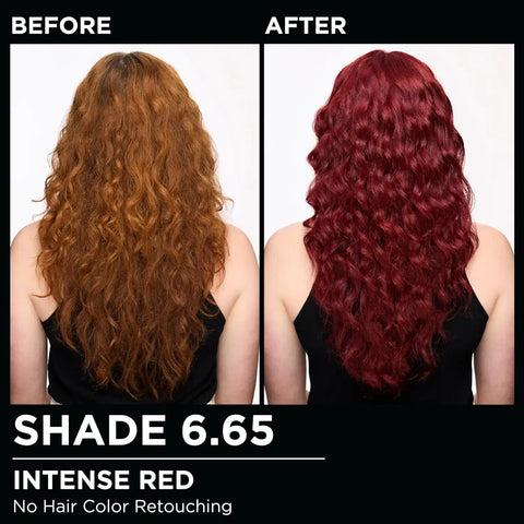 Garnier Olia Hair Color, Ammonia-Free Permanent Hair Dye, Oil-Powered Formula for 100% Gray Coverage and 3x Shinier Hair, Vegan & Cruelty Free, 6.65 Intense Red, 2 Count