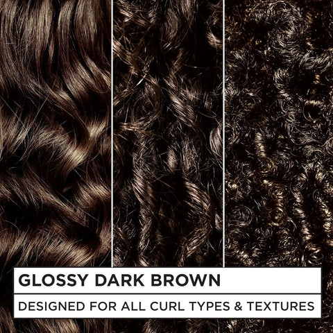 Garnier Nutrisse 0% Ammonia Glossy Curl Color Permanent Hair Dye for Curls, Vegan Color For 100% Gray Coverage, Curl-Protecting Formula with Enhancing Oil, CR4 Glossy Dark Brown (Pack of 2)