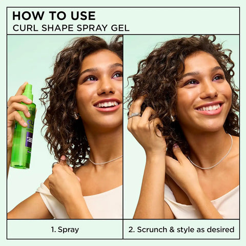 Garnier Fructis Style Curl Shape Defining Spray Hair Gel, Strong Hold Frizz Control for Curly, Wavy, and Coily Hair, Nourishing Formula, 8.5 fl oz, 3 Count (Packaging May Vary)