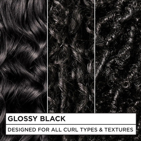 Garnier Nutrisse 0% Ammonia Glossy Curl Color Permanent Hair Dye for Curls, Vegan Color For 100% Gray Coverage, Curl-Protecting Formula with Enhancing Oil, CR1 Glossy Black (Pack of 2)
