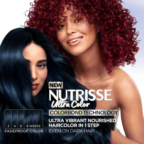 Garnier Nutrisse Ultra Color Hair Color, Permanent Hair Dye for Up to 8 Weeks of Bold, Vibrant, Fade-Resistant Results, Vegan & Cruelty-Free, RP1 Dark Intense Pink Red (Cherry Flamingo), 2 Count
