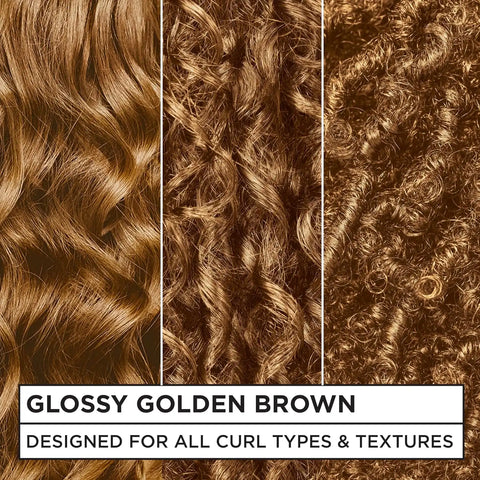 Garnier Nutrisse 0% Ammonia Glossy Curl Color Permanent Hair Dye for Curls, Vegan Color For 100% Gray Coverage, Curl-Protecting Formula with Enhancing Oil, CR6 Glossy Golden Brown (Pack of 2)